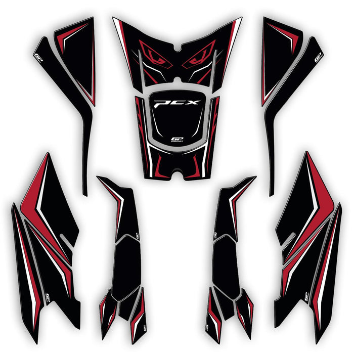 GP Kompozit Tank Pad Set Red Compatible For Honda PCX125 / PCX150  2025