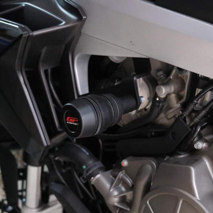 GP Kompozit Engine Crash Frame Sliders Black Compatible For Aprilia Tuono 660 Factory 2021-2024