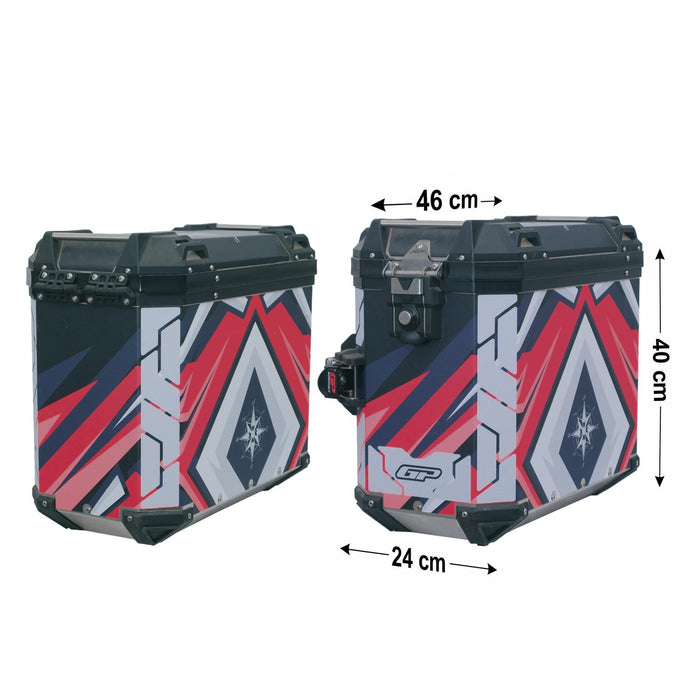 GP Kompozit Universal 40 lt x 2 Aluminum Motorcycle Pannier Sides Cases DSN10