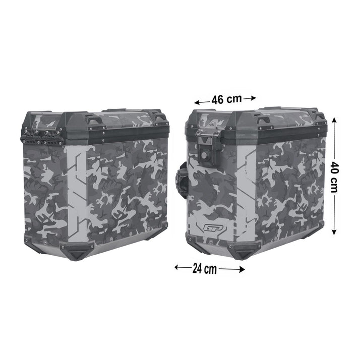 GP Kompozit Universal 40 lt x 2 Aluminum Motorcycle Pannier Sides Cases DSN01