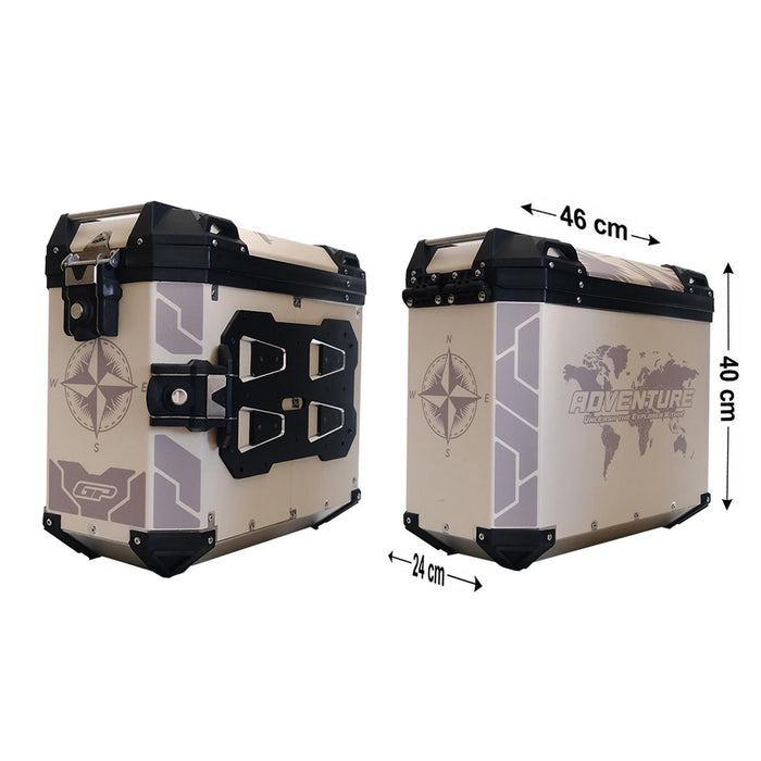 GP Kompozit Universal 40 lt x 2 Aluminum Motorcycle Pannier Sides Cases DSN02