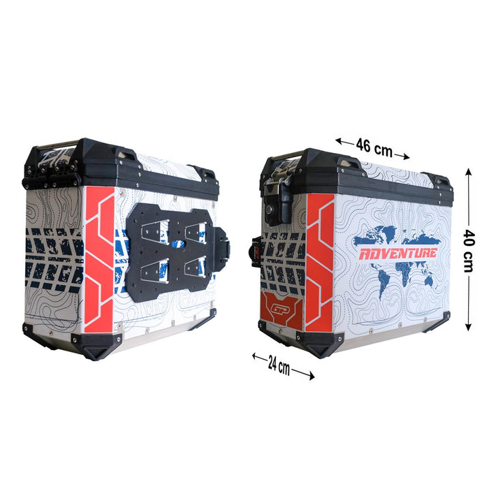 GP Kompozit Universal 40 lt x 2 Aluminum Motorcycle Pannier Sides Cases DSN09