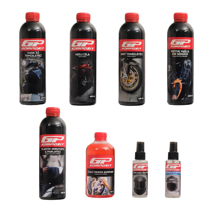 GP Kompozit Motobike / Motorcycle Care and Cleaning Kit, 11 Piece