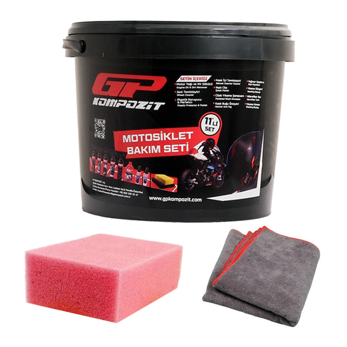 GP Kompozit Motobike / Motorcycle Care and Cleaning Kit, 11 Piece