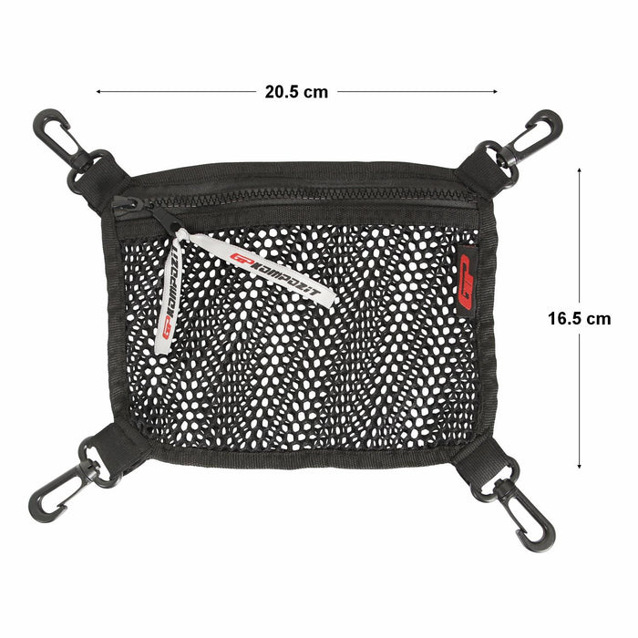 GP Kompozit Bolsas de malla con cremallera negras compatibles con baúl universal de aluminio para motocicleta de 37 lt