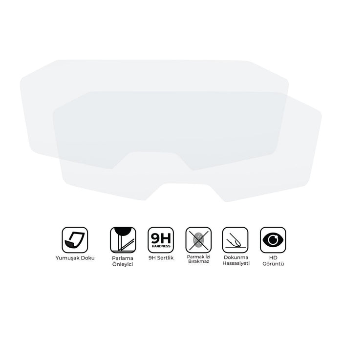 GP Kompozit 9H Nano Glass Dashboard Screen Protector Kit, Anti Glare, Ultra Slim, Hydrophobic Compatible For Yamaha MT-07 2016-2021