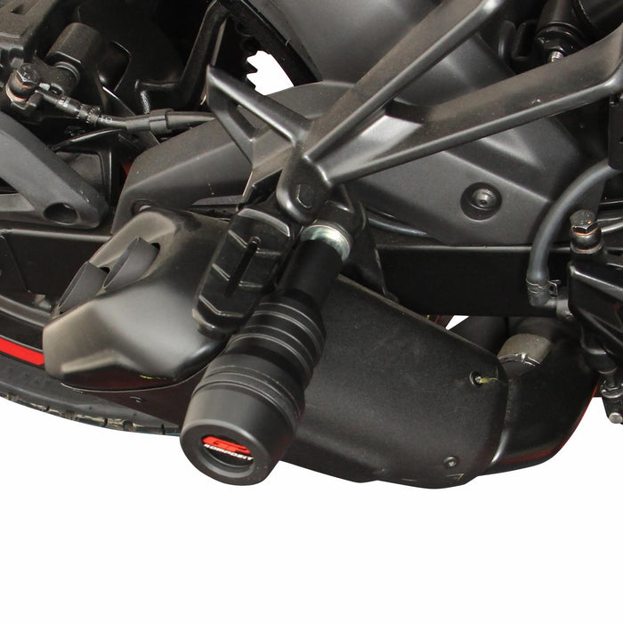 GP Kompozit Exhaust Crash Frame Slider Black Compatible For Bajaj Pulsar F250  2021-2024