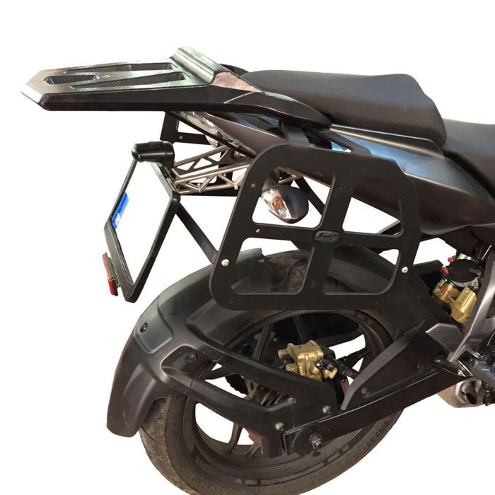 GP Kompozit Side Carrier Pannier Rack Black Compatible For Bajaj Pulsar NS200  2011-2023