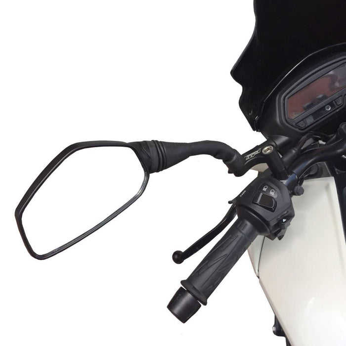 GP Kompozit Mirror Riser Extenders Black Compatible For Bajaj Pulsar NS200  2011-2023