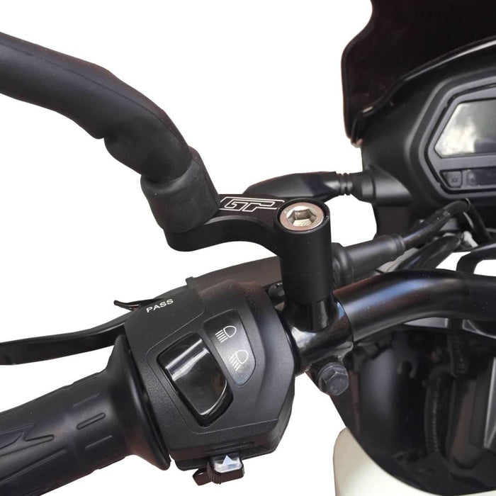 GP Kompozit Mirror Riser Extenders Black Compatible For Bajaj Pulsar NS200  2011-2023
