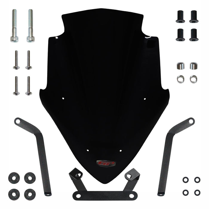 GP Kompozit Pare-brise noir compatible avec Bajaj Pulsar NS200 2011-2023