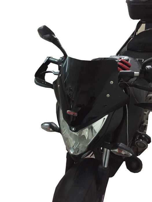 GP Kompozit Pare-brise sport noir compatible avec Bajaj Pulsar NS200 2011-2023