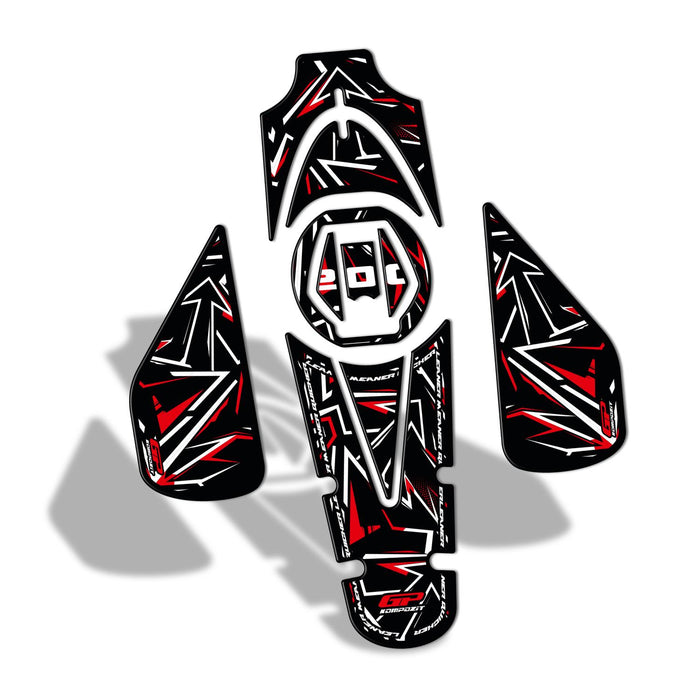 GP Kompozit Tank Pad Set Red Compatible For Bajaj Pulsar NS200  2011-2023