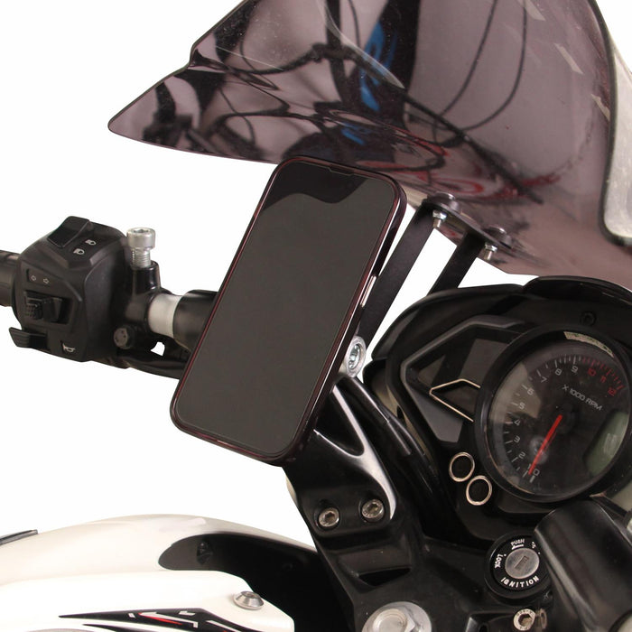 GP Kompozit Phone / Navigation / GPS Holder Bracket Black Compatible For Bajaj NS200 2011-2024