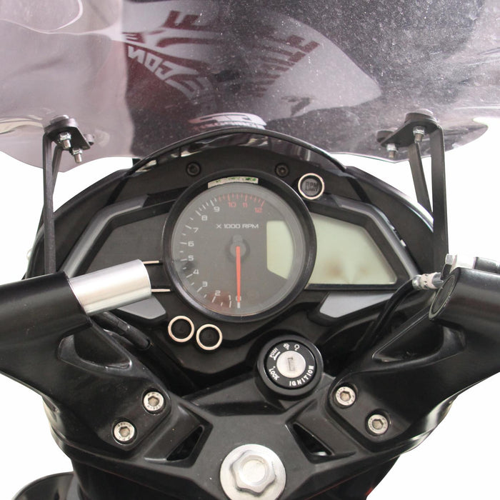 GP Kompozit Phone / Navigation / GPS Holder Bracket Black Compatible For Bajaj NS200 2011-2024