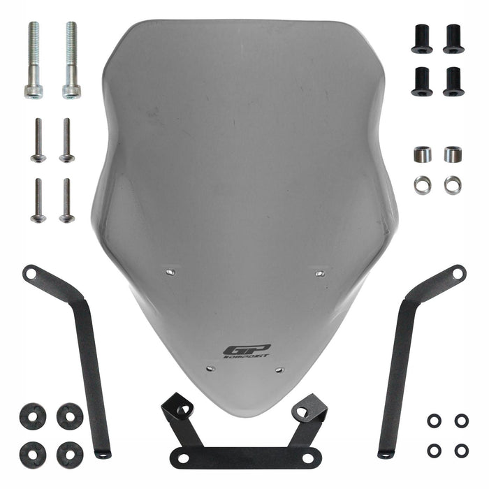 GP Kompozit Pare-brise long Touring fumé compatible pour Bajaj Pulsar NS200 2011-2023