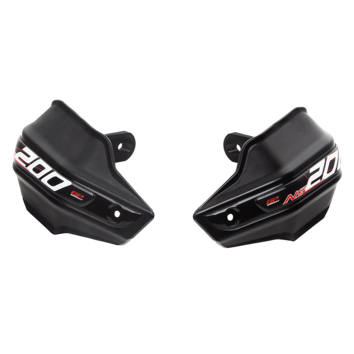 GP Kompozit Guardamanos de plástico negro compatible con Bajaj Pulsar NS200 2014-2023