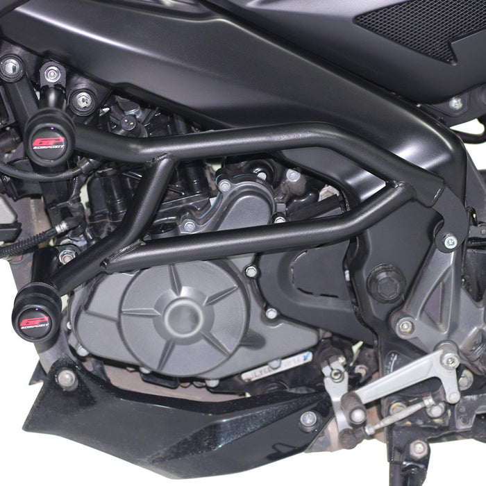 GP Kompozit Protection de barre de protection de moteur noire compatible pour Bajaj NS200 2022-2023