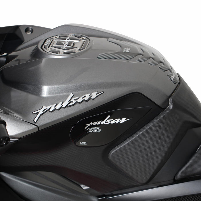 Ensemble de coussinets de réservoir GP Kompozit noirs compatibles pour Bajaj RS200 2015-2020