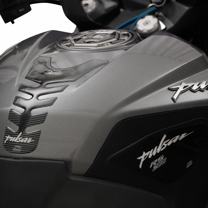 Ensemble de coussinets de réservoir GP Kompozit noirs compatibles pour Bajaj RS200 2015-2020