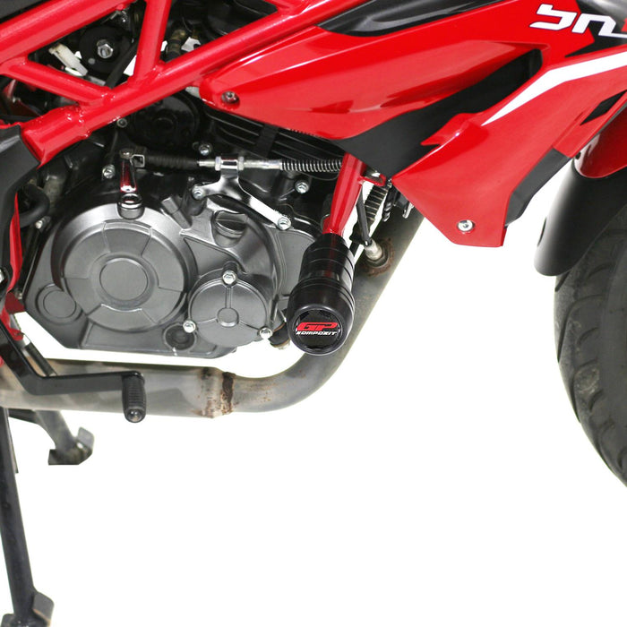 GP Kompozit Engine Crash Frame Sliders Black Compatible For Benelli BN 125  2018-2020
