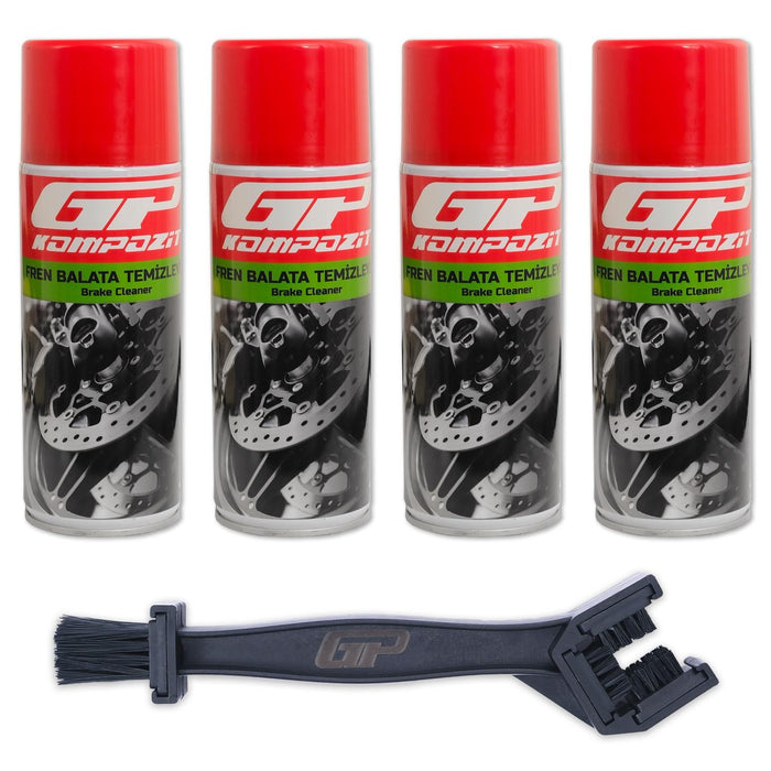 GP Kompozit BKM05 Motobike / Motorcycle Care Kit – 4X Brake Cleaner Spray + Cleaning Brush