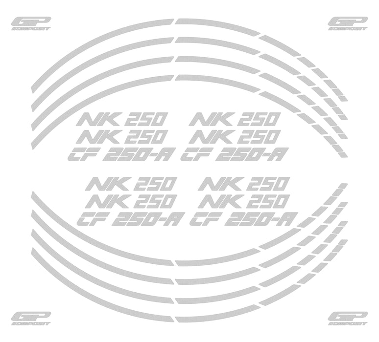 GP Kompozit Rim Strip Reflective Gray Compatible For CFMOTO 250NK / 300NK 2018-2025