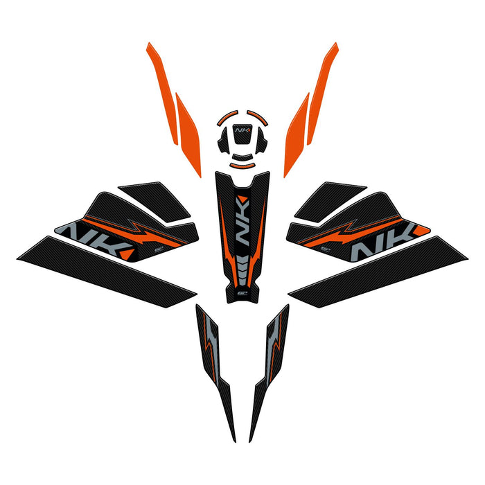 GP Kompozit Tank Pad Full Set Orange Compatible For CFMOTO 250NK / 300NK 2023-2025
