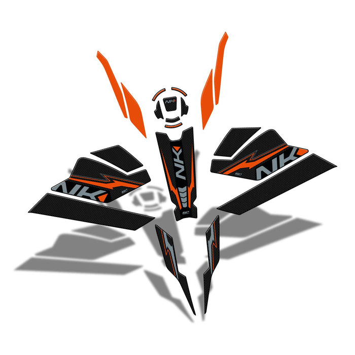 GP Kompozit Tank Pad Full Set Orange Compatible For CFMOTO 250NK / 300NK  2023-2025