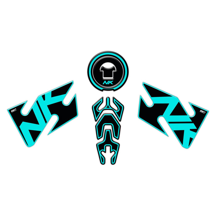 Jeu de protections de réservoir GP Kompozit Turquoise Compatible pour CFMOTO 400NK / 650NK 2020