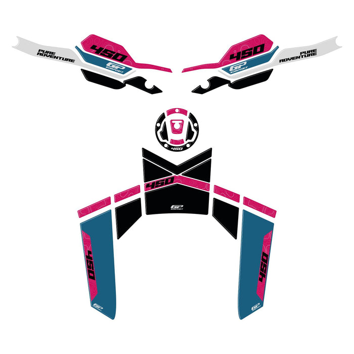 GP Kompozit Tank Pad Set Blue Compatible For CFMOTO 450MT 2024