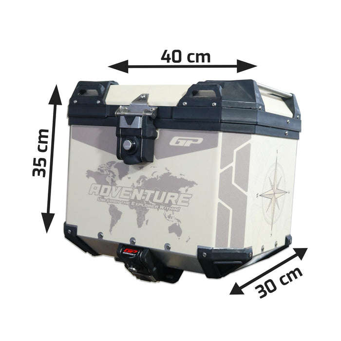 GP Kompozit Universal 37 lt Aluminum Motorcycle Top Case DSN02