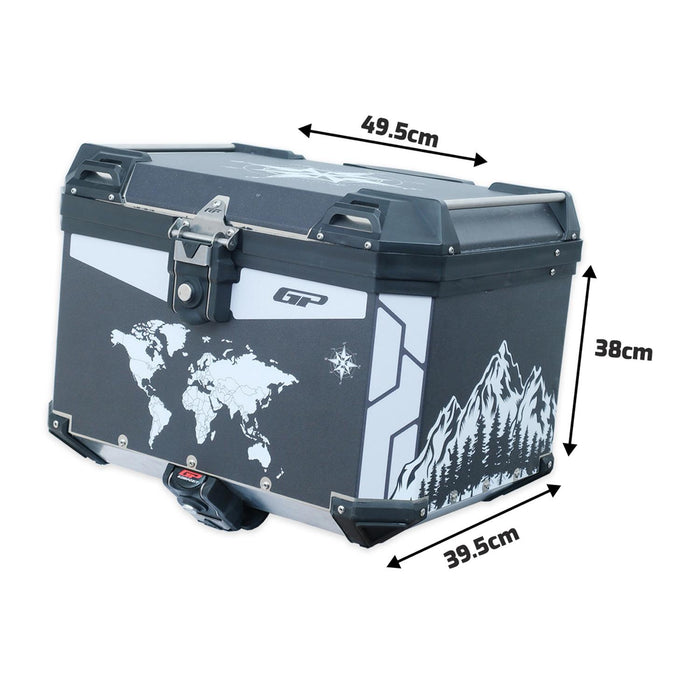 GP Kompozit Universal 57 lt Aluminum Motorcycle Top Case DSN04