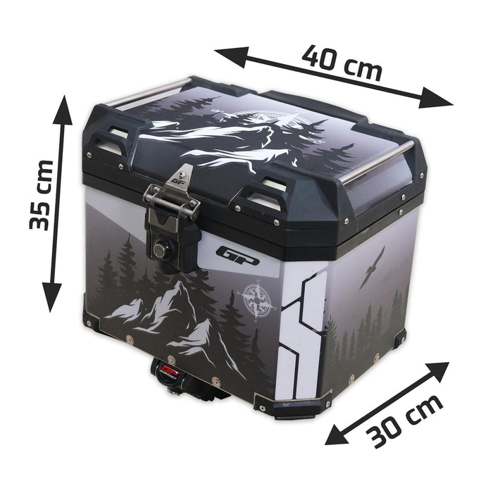 GP Kompozit Universal 37 lt Aluminum Motorcycle Top Case DSN05