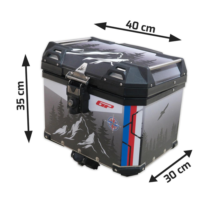 GP Kompozit Universal 37 lt Aluminum Motorcycle Top Case DSN06