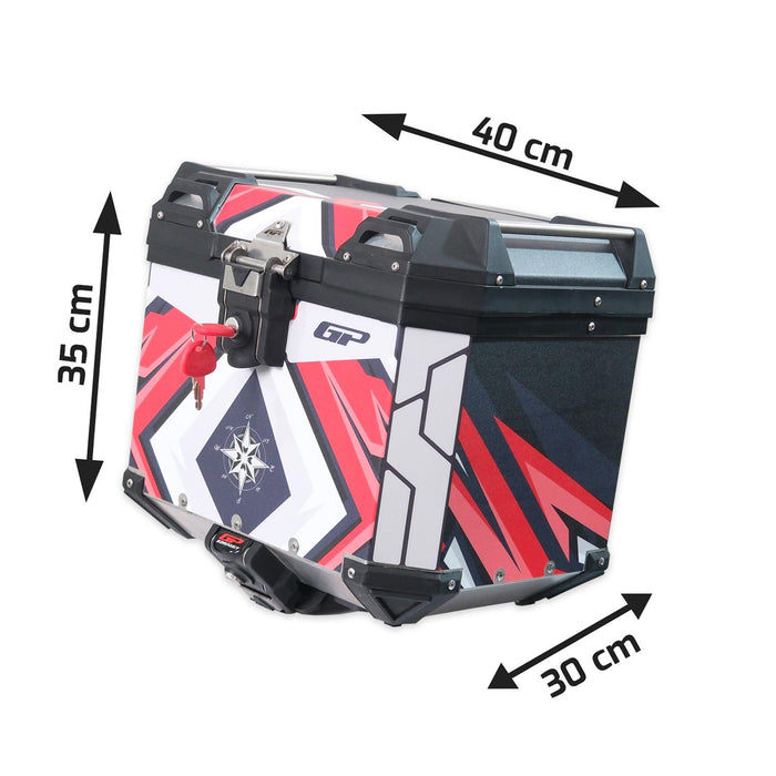 GP Kompozit Universal 37 lt Aluminum Motorcycle Top Case DSN10