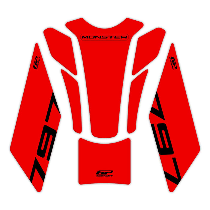 Protège Réservoir GP Kompozit Rouge Compatible Pour Ducati Monster 797 2020