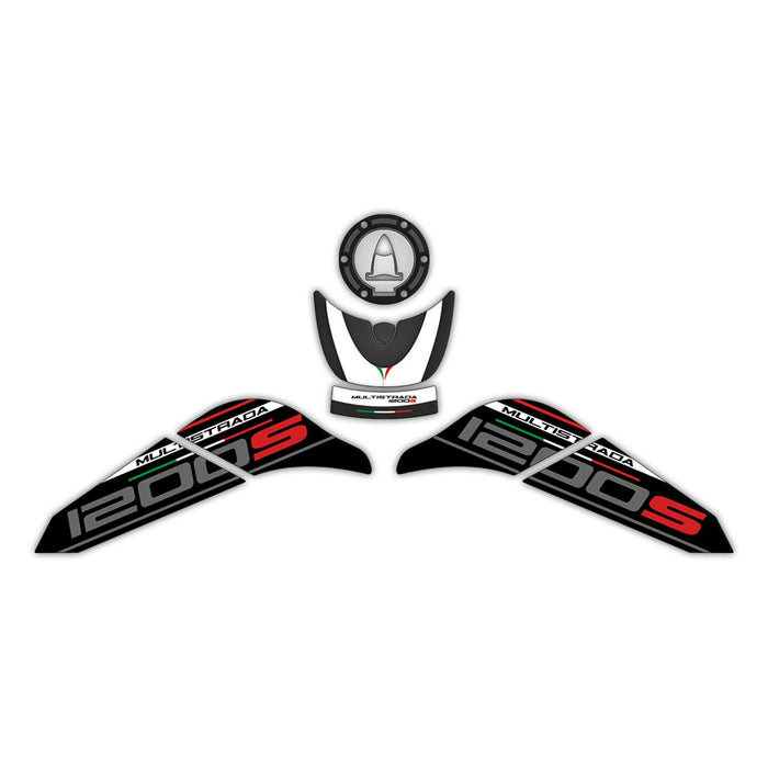 GP Kompozit Kit de protections de réservoir Blanc Compatible pour Ducati Multistrada 1200 S 2015-2018