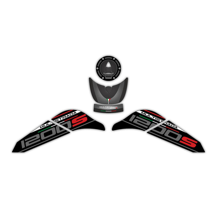 GP Kompozit Tank Pad Set Black Compatible For Ducati Multistrada 1200 S 2015-2018