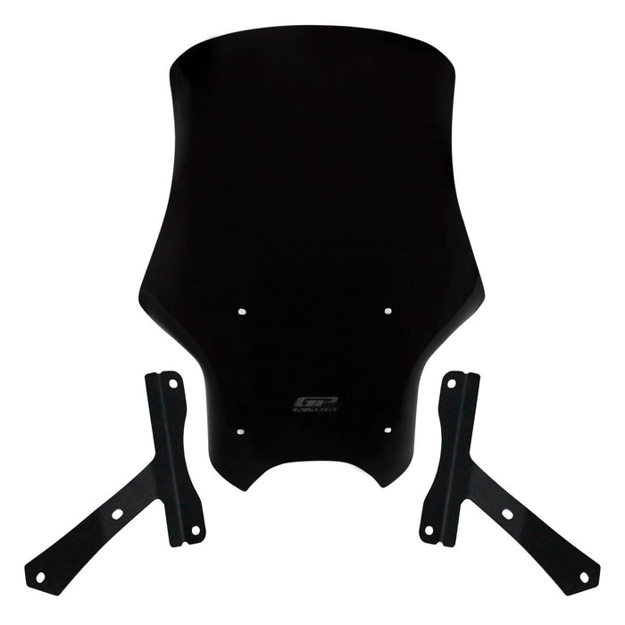 GP Kompozit Touring Windshield Windscreen Black Compatible For Hero Xpulse 200 2020-2023