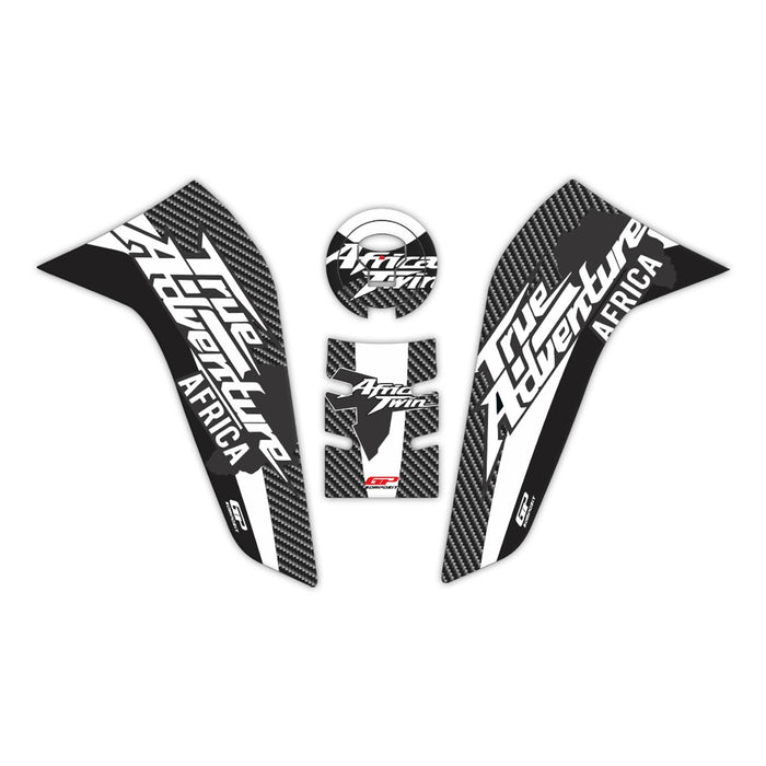 GP Kompozit Protection de réservoir noire compatible pour Honda Africa Twin CRF1100L L1 2020-2023