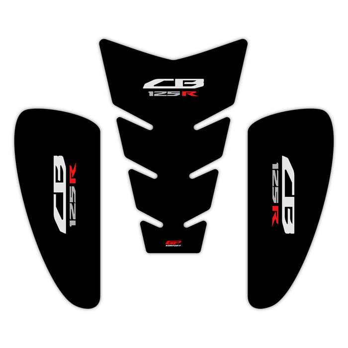 GP Kompozit Jeu de protections de réservoir Noir Compatible pour Honda CB125R 2018-2019