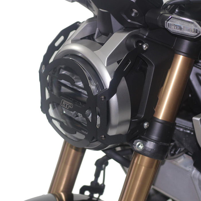 GP Kompozit Protector de faro negro compatible para Honda CB125R / CB250R / CB300R 2018-2023