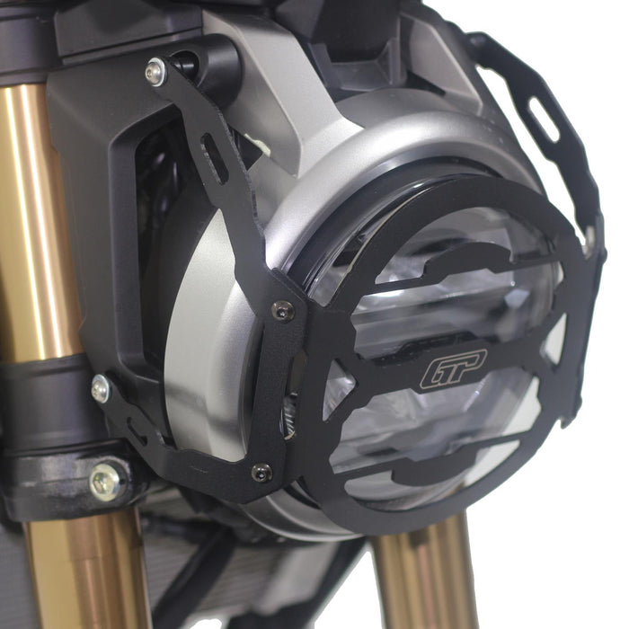 GP Kompozit Protector de faro negro compatible para Honda CB125R / CB250R / CB300R 2018-2023