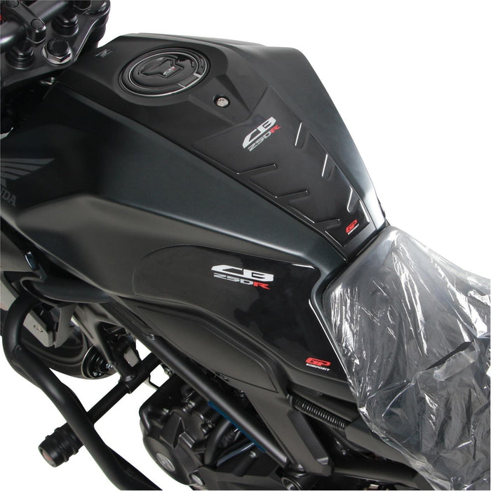 GP Kompozit Juego de almohadillas para depósito, color negro, compatible con Honda CB250R / CB300R 2017-2023