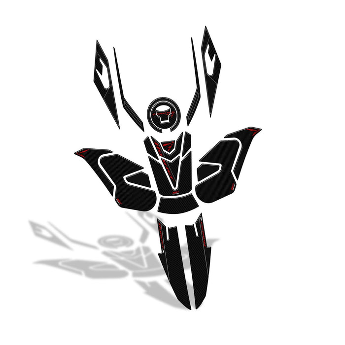 GP Kompozit Kit complet de protections de réservoir en carbone compatible pour Honda CB750 Hornet 2023