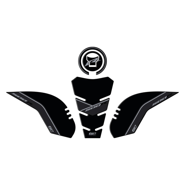 GP Kompozit Tank Pad Set Black Compatible For Honda CBR500R  2025