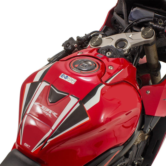 GP Kompozit Kit de protections de réservoir Rouge Compatible pour Honda CBR650R 2019-2023