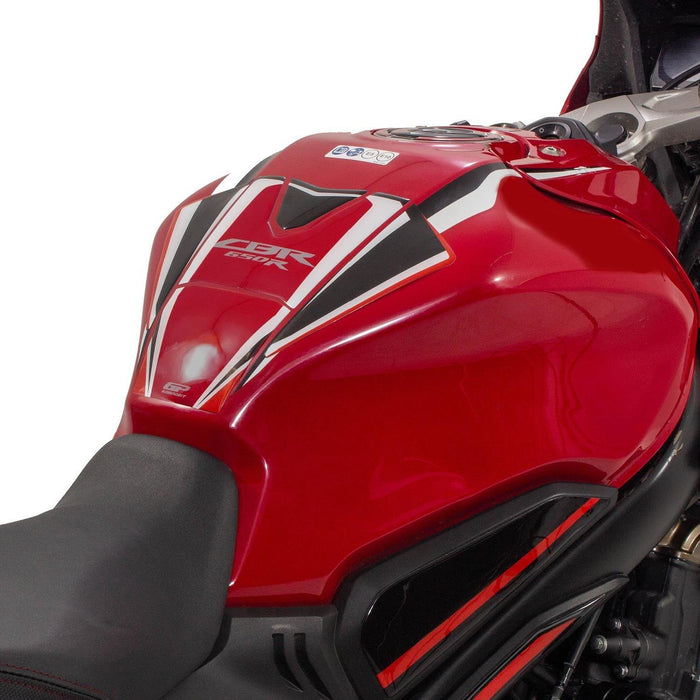 GP Kompozit Kit de protections de réservoir Rouge Compatible pour Honda CBR650R 2019-2023