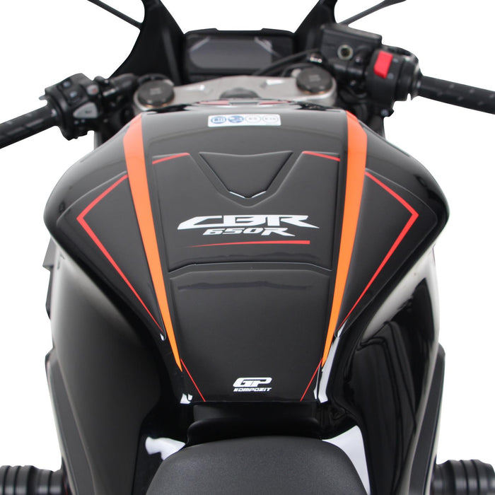GP Kompozit Jeu de protections de réservoir Noir Compatible pour Honda CBR650R 2019-2023